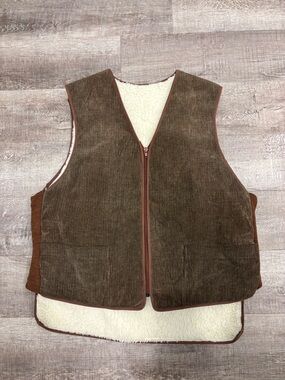 Brown Corduroy & Sherpa Vest